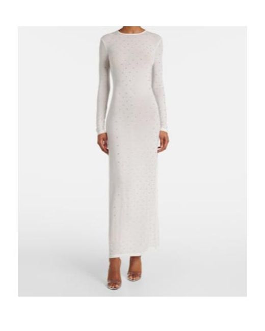 Rabanne White Bridal Crystal-Embellished Maxi Dress