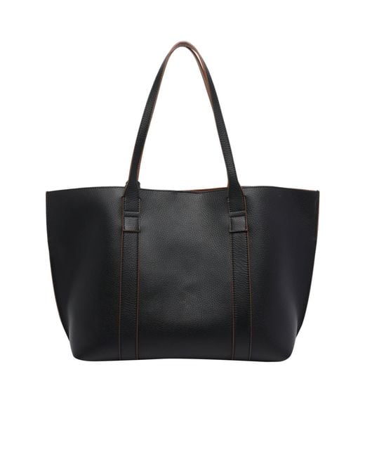 Hogan Black Hanging Accent Script Top Handle Bag