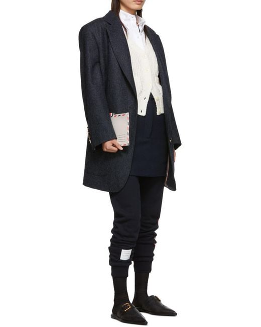Thom Browne Black Classic Loopback Stripe Sweatpants
