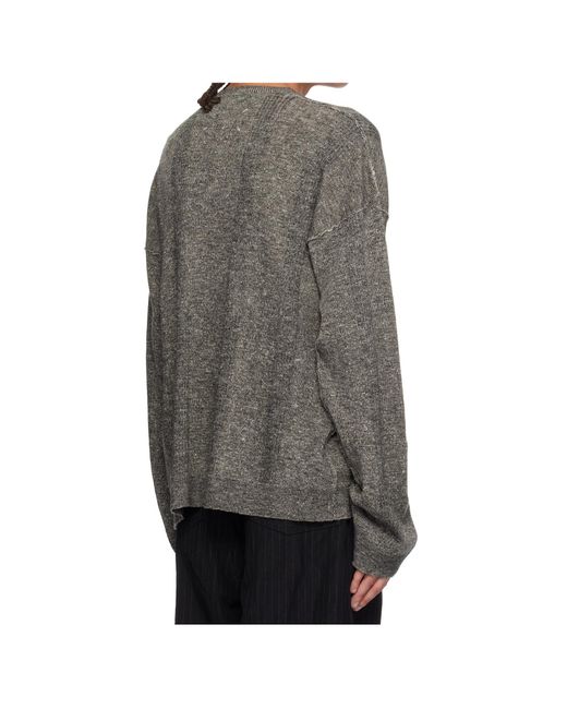 Maison Margiela Gray V-Neck Sweater for men