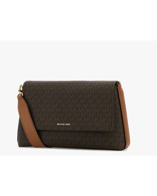 MICHAEL Michael Kors Brown Nessa Large Signature Logo Crossbody Bag