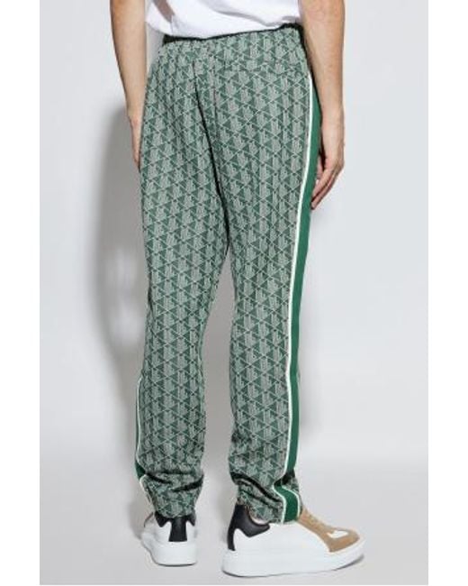 Lacoste Green Monogram Logo Patch Sweatpants for men