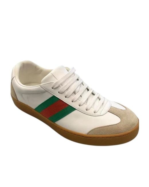 Gucci White Lace-Up Low-Top Casual Shoes