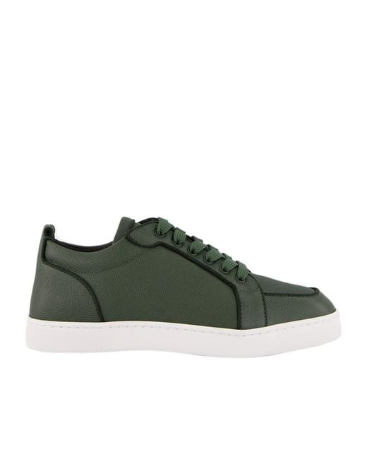 Christian Louboutin Green Rantulow Lace-Up Sneakers for men