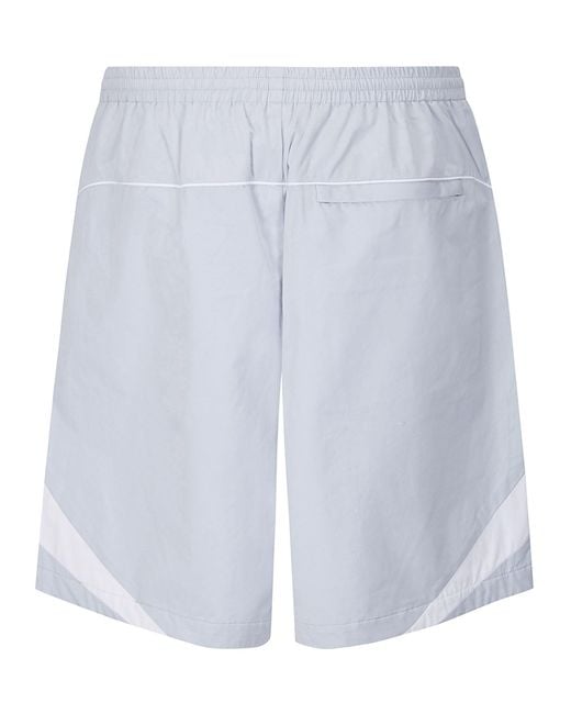 Acne White Contrast Panel Shorts for men