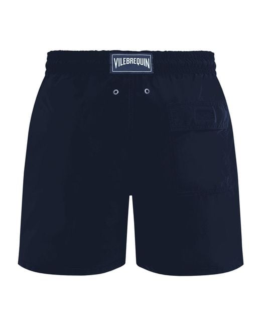 Vilebrequin Blue Solid Drawstring Swim Shorts for men