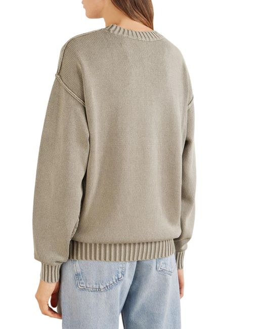 Aimé Leon Dore Gray Inside-Out Crewneck Cotton Sweater