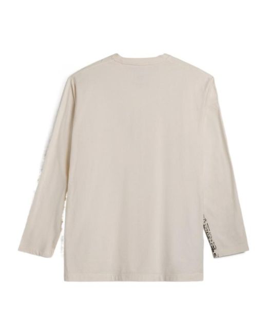 Y-3 White Long-Sleeved Crewneck T-Shirt for men