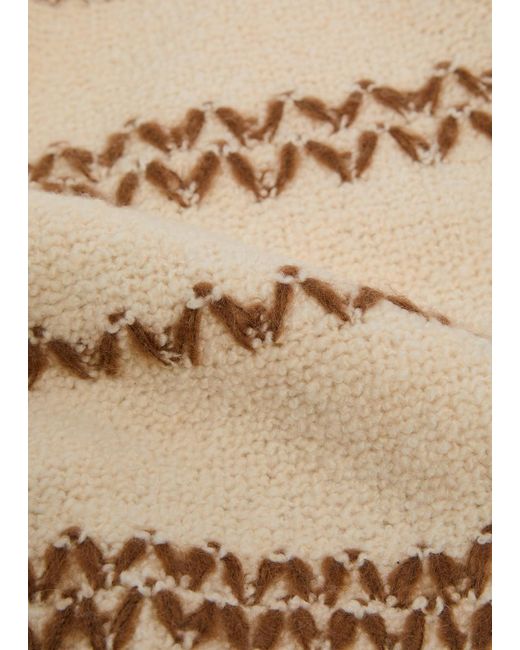 Isabel Marant Natural Roxane Embroidered Wool-Blend Jumper