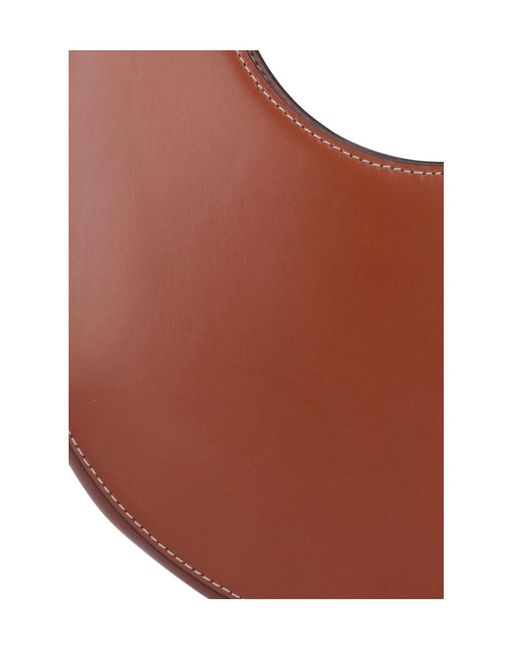 Staud Brown Moon Logo Debossed Tote Bag