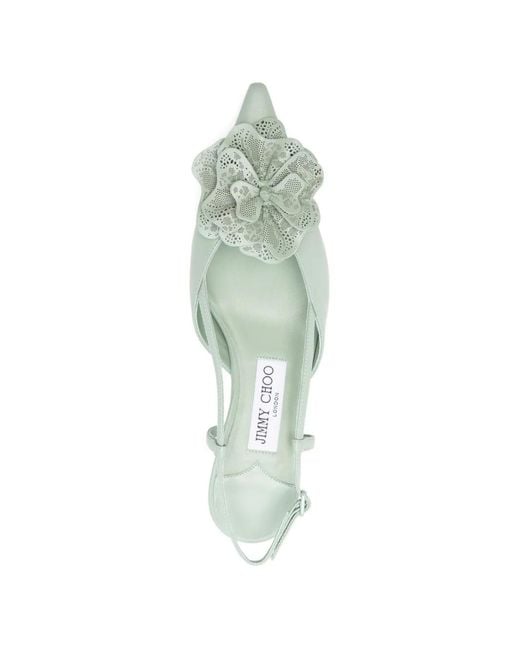 Jimmy Choo Green Mimmi 50 Open-Heel Sandals