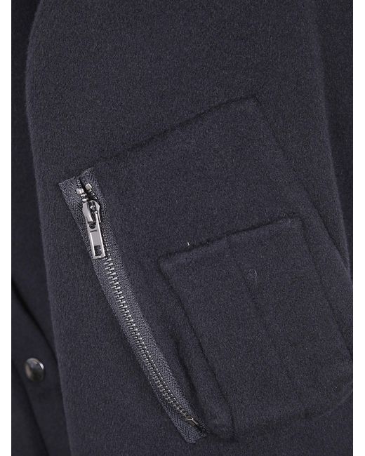 Semicouture Blue Zip-Up Bomber Jacket