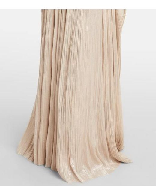 Maria Lucia Hohan Natural Kamina Cutout Silk Tulle Bustier Gown
