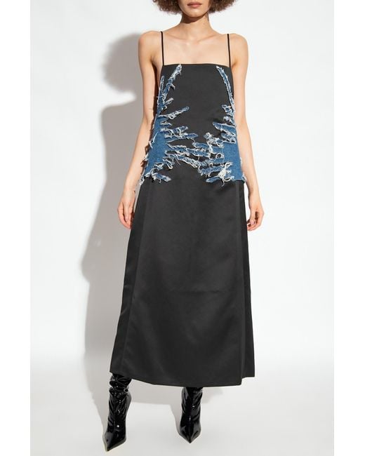 Y. Project Multicolor Denim Patch Sleeveless Dress