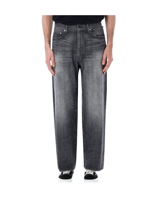 Nanamica Gray Washed Wide-Leg Jeans for men