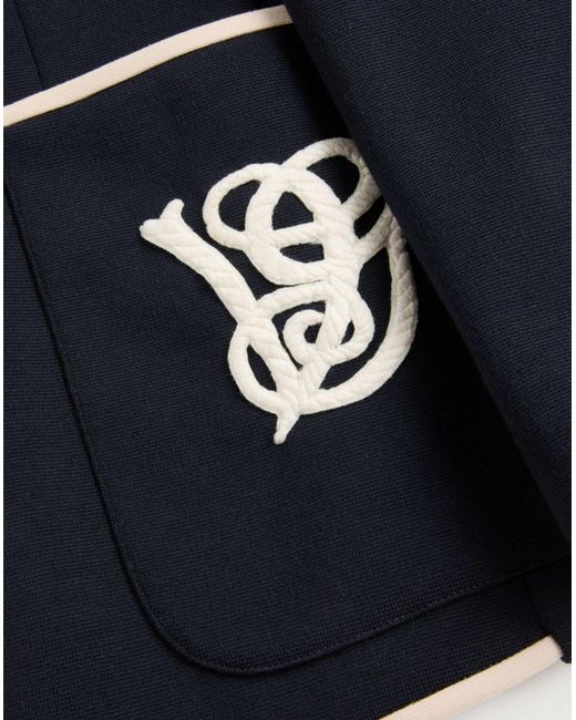 Valentino Blue Double-Breasted Wool Jacket With Vg Patch for men