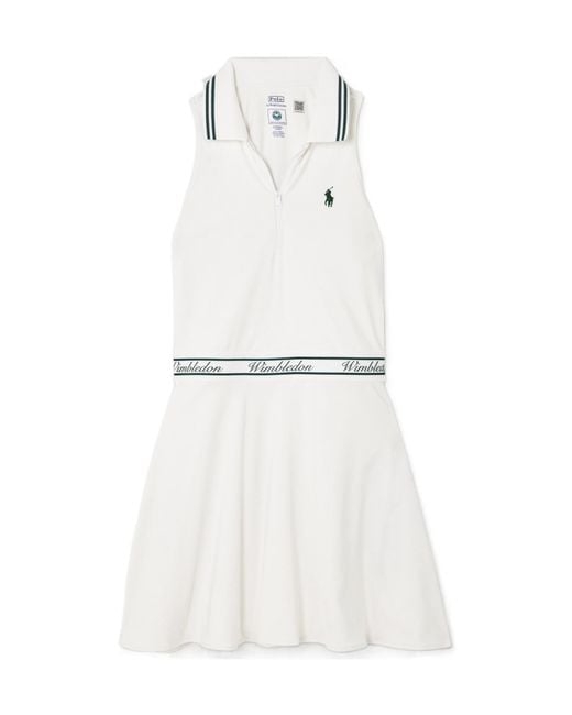 Polo Ralph Lauren White Polo-Collar Sleeveless Tennis Dress