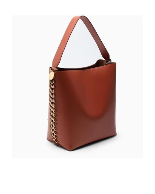Stella McCartney Red Chain Link Open Top Shoulder Bag