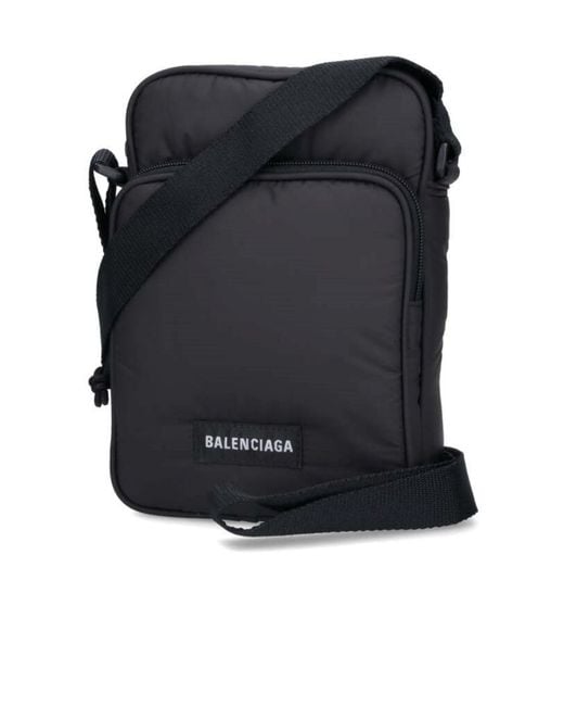 Balenciaga Black Explorer Zipped Crossbody Bag for men