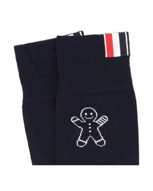 Thom Browne Blue Elastic Ankle Socks for men