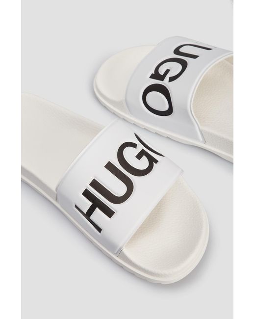 Boss White Logo Flip-Flops for men