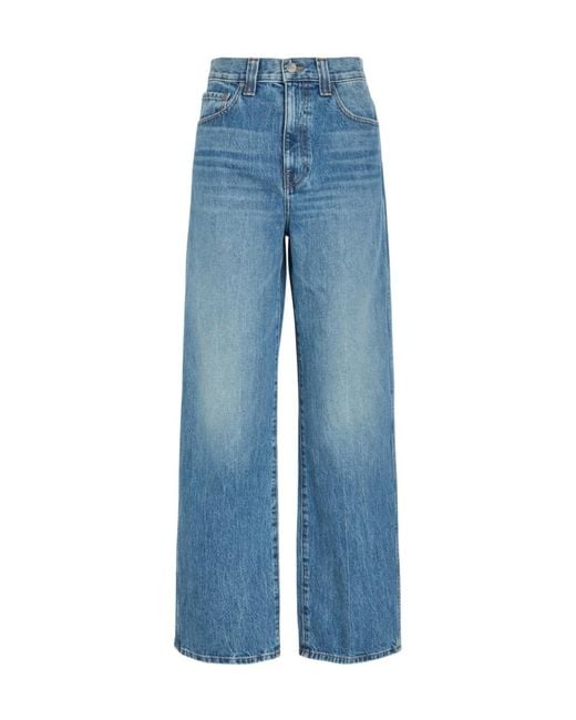 Khaite Blue Solid-Colour Straight-Leg Jeans