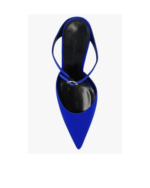 Victoria Beckham Blue Jordy 90Mm Satin Mules