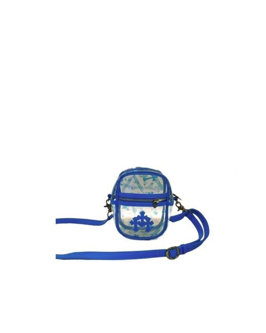 Chrome Hearts Blue Zipper Shoulder Bag for men