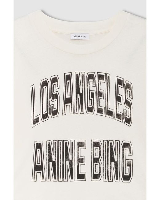 Anine Bing White Johnny Cropped Logo T-Shirt