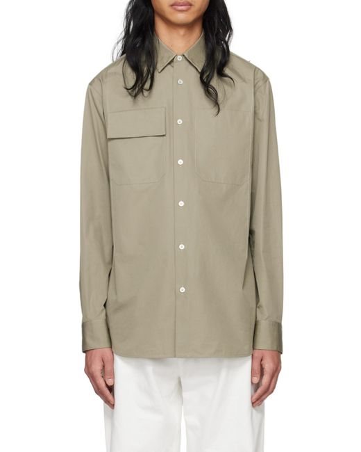 Jil Sander Natural Buttoned Long-Sleeved Shirt for men