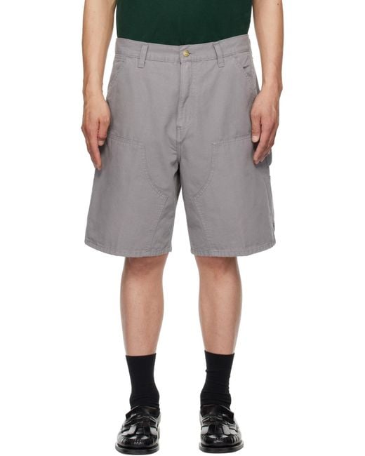 Carhartt Gray Double Knee Relaxed Fit Shorts for men
