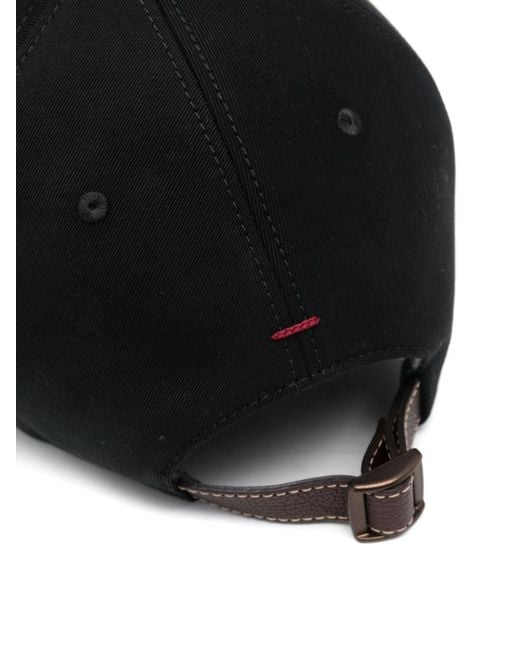Brunello Cucinelli Black Logo-Embroidered Baseball Hat for men