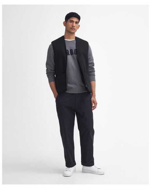 Barbour Black Zip-Up Padded Gilet for men