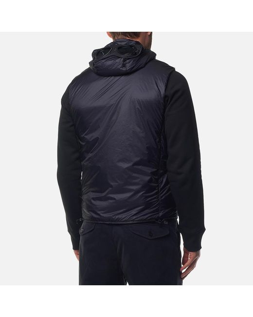 C P Company Black Sleeveless Hooded Vest for men
