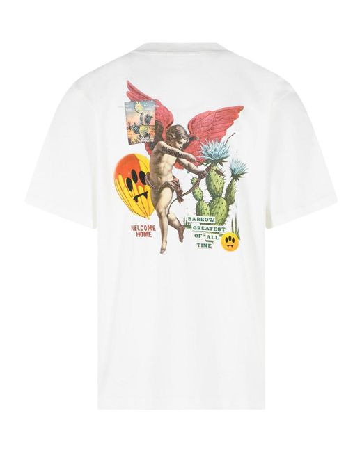 Barrow White Logo Printed Jersey T-Shirt for men