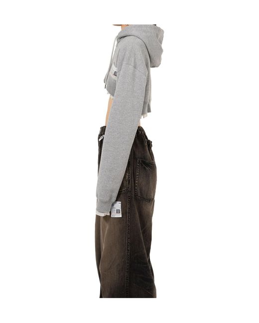 Maison Mihara Yasuhiro Gray Cropped Hoodie