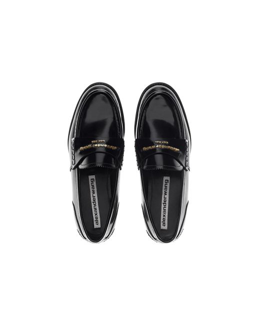 Alexander Wang Black Carter Logo Loafers