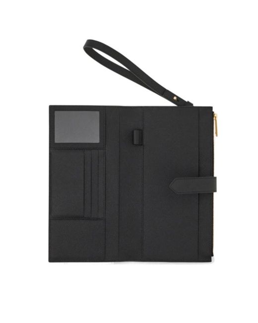 Ferragamo Black Ferragamo Gancini Document Holder for men