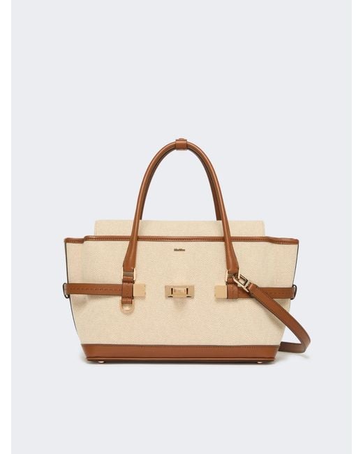 Max Mara Natural Structured Flap Tote Bag