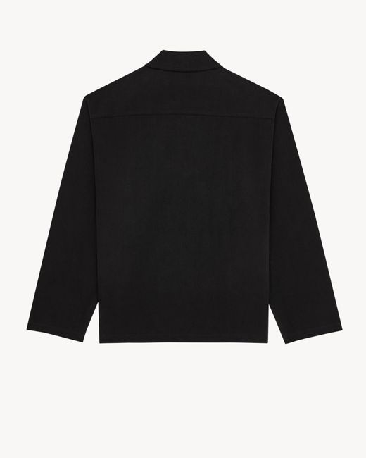 Saint Laurent Black Long-Sleeved Shirt Jacket for men