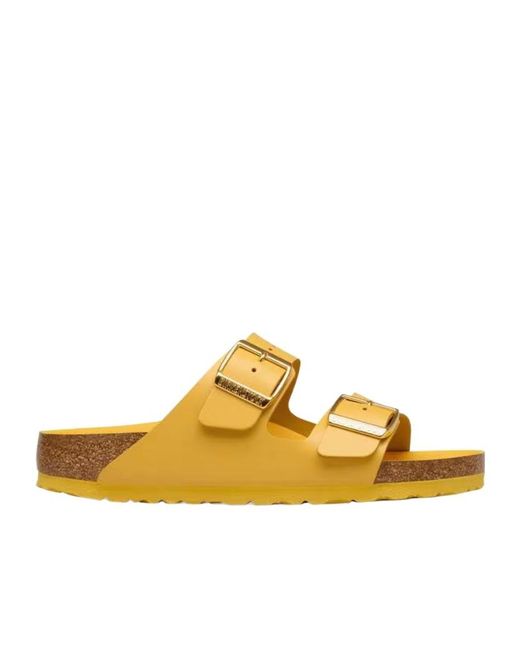 Birkenstock Yellow Arizona Buckled Slides