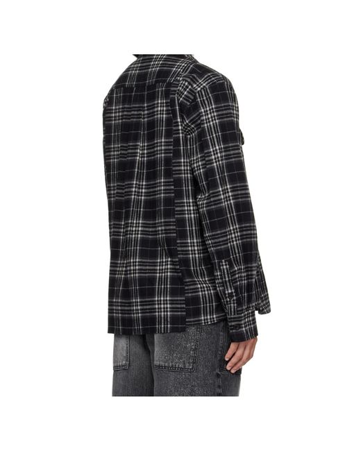 Sacai Black Plaid Shirt for men
