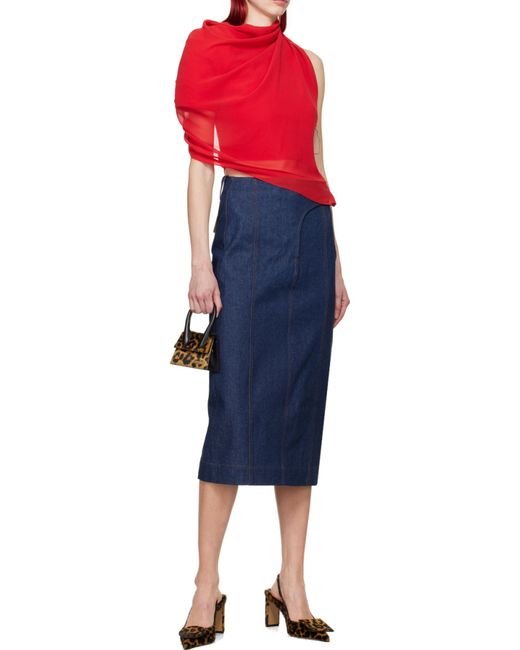 Jacquemus Blue La Jupe De-Nimes Obra Denim Midi Skirt