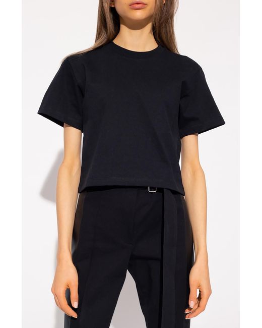 Helmut Lang Blue Logo Embossed Crewneck T-Shirt