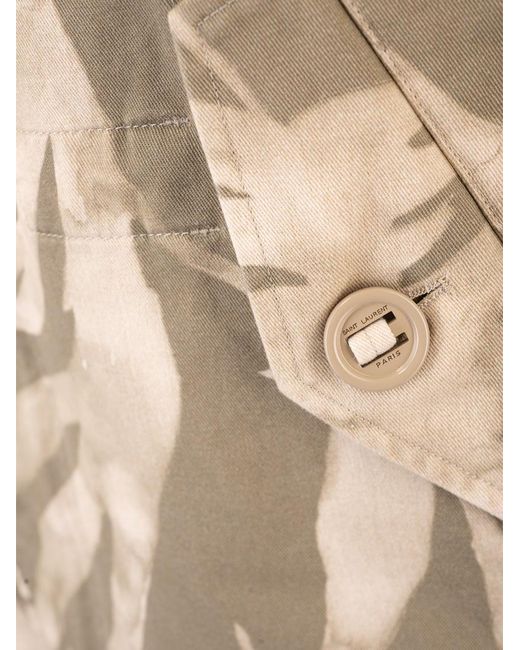 Saint Laurent Natural Graphic Print Parka for men