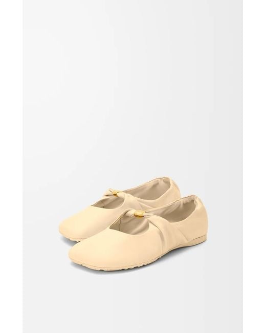 Loewe Natural Leather Pebble Soft Ballet Flats