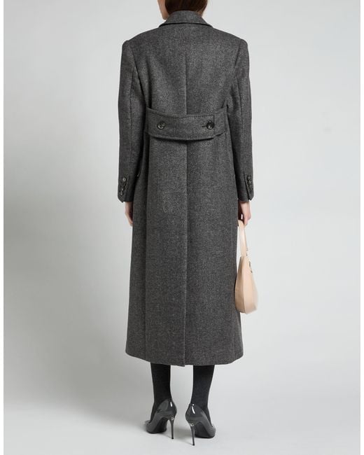 Max Mara Black Herringbone Long Coat