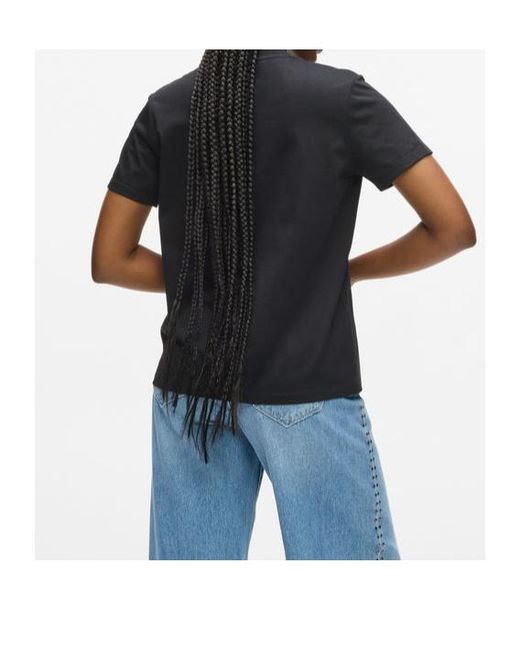 Karl Lagerfeld Black Stud-Embellished Crew-Neck T-Shirt