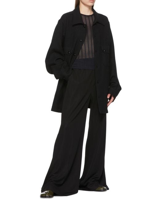 Maison Margiela Black Pressed-Crease Wide Leg Trousers
