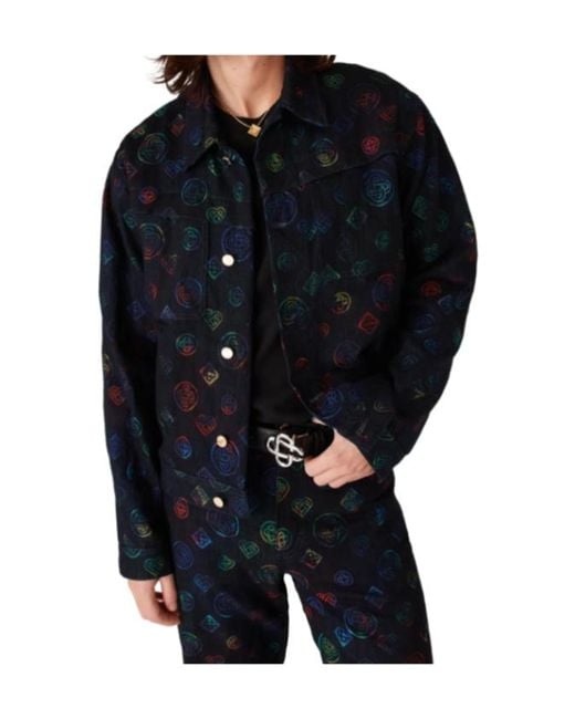 Casablanca Blue Heatmp Monogram Denim Jacket for men